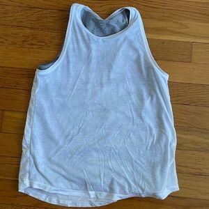 Athleta girl support tank, white and grey camouflage under, size L (12)